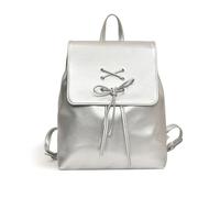 NICOLE & DORIS Zaino alla Moda Mini Borsa Zaino per Donne Zaino Antifurto Pelle PU Zainetto Firmate Daypack Zainetti con Patta per Uscire Viaggi e Ufficio Argento