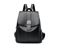 NICOLE & DORIS Zaino da Donna alla Moda Zaino Antifurto Borsa Zaino Pelle PU Impermeabile Zainetto Casual Daypack Zainetti con Patta per Uscire Scuola Viaggi e Ufficio Nero