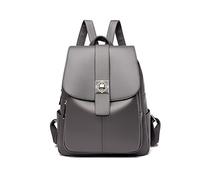 NICOLE & DORIS Zaino da Donna alla Moda Zaino Antifurto Borsa Zaino Pelle PU Impermeabile Zainetto Casual Daypack Zainetti con Patta per Uscire Scuola Viaggi e Ufficio Grigio