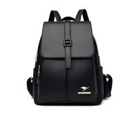 NICOLE & DORIS Zaino da Donna in Pelle PU - Mini Elegante con Patta, Impermeabile, per il Tempo Libero Daypacks, Nero - Noir Minuit, L