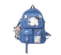 NICOLE & DORIS Zaino da Donna Moda Zainetto per Ragazze Simpatico Impermeabile Zainetto da Viaggio Kawaii Borsa Zaino Borsa da Scuola con Bambola di Peluche Blu