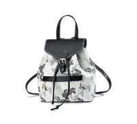 NICOLE & DORIS Zaino da Donna Piccolo Zainetto Elegante Borsa Zaino Mini con Stampa Zaino Antifurto Pelle PU Daypack Zainetti Fiori per Scuola Uscire Viaggi Nero