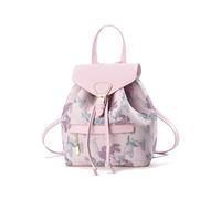 NICOLE & DORIS Zaino da Donna Piccolo Zainetto Elegante Borsa Zaino Mini con Stampa Zaino Antifurto Pelle PU Daypack Zainetti Fiori per Scuola Uscire Viaggi Rosa