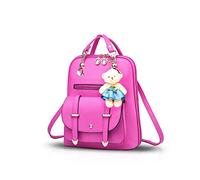 NICOLE & DORIS Zaino Donna Borsa a Zainetto Donna Borse a Tracolla Zaino carina scolastico per Scuola Viaggio lavoro Pelle sintetica Rosso