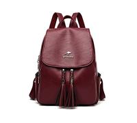 NICOLE & DORIS Zaino Donna Elegante Borsa Zaino Pelle PU Zaino Antifurto Impermeabile Zainetto da Scuola Zainetti con Patta Casual Daypack Zaini per Viaggio Lavoro Shopping Borgogna