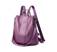 NICOLE & DORIS Zaino Donna Grande Zaino Antifurto Pelle PU Zainetto Donna Tracolla Zainetti Leggero Borsa da Scuola Casual Daypack Borse Zaino da Viaggio per lo Shopping Viola