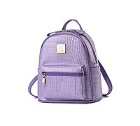 NICOLE & DORIS Zaino Donna Leggero Elegante in Pelle PU - Borsa Casual Daypack Modello Coccodrillo per Scuola, Viaggio, Lavoro, Shopping - Zainetto Piccolo Viola