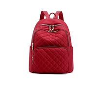 NICOLE & DORIS Zaino Donna Leggero Elegante Zainetti da Donna Antifurto Borsa Zaino Impermeabile Nylon Zainetto da Viaggio Zaino Universitario Zaino Scuola Multitasche Rosso Vino
