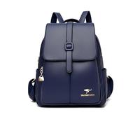 NICOLE & DORIS Zaino Elegante Donna Antifurto in Pelle PU - Piccolo Zainetto da Scuola Casual Daypack per Viaggio con Patta Blu