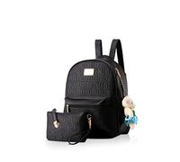 NICOLE&DORIS Zaino per donna Moda Zaino Antifurto Daypack Borse donna 2 pezzi Zaino per ragazza Set Nero