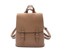NICOLE & DORIS Zaino Piccolo Donna Elegante Borsa Zaino Mini Zaini Ragazze in Pelle PU Impermeabile Zaino da Viaggiol Leggero Daypack Zainetto con Patta Cachi