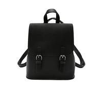 NICOLE & DORIS Zaino Piccolo Donna Elegante Borsa Zaino Mini Zaini Ragazze in Pelle PU Impermeabile Zaino da Viaggiol Leggero Daypack Zainetto con Patta Nero