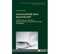 Nicole Kaminski Literaturkritik ohne Sprachkritik? (Copertina rigida)