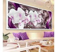 Nicole Knupfer Kit per pittura con diamanti 5D fai da te con magnolia con strass, punto croce, decorazione da parete (100 x 40 cm)