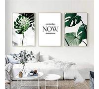 Nicole Knupfer - Set di 3 poster, motivo: foglie verdi su foglie, decorazione da parete per soggiorno, camera da letto, arte moderna (senza cornice) (C,40 x 50 cm)