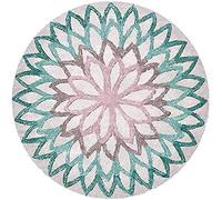 Nicole Knupfer, tappeto a mandala, rotondo, vintage, bohémien, lavabile, decorazione per il soggiorno, la camera da letto, il bagno, la cucina, la spiaggia (A2, 120 x 120 cm)