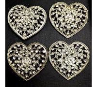 Nicole Miller Set Di 4 Forma Cuore Trasparente Foglia Cristalli, Argento -india