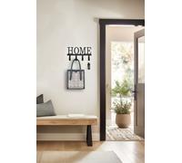 NICOLE PORTA ABITI DA PARETE 25X13CM CON SCRITTA HOME IN METALLO NERO