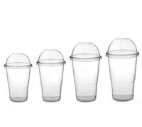 Nicoletti 100 Bicchieri in PLASTICA con Coperchio A Cupola e Foro Ideali per Drink BIBITE Frappe Granite (400ml)