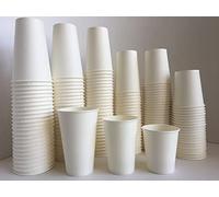 Nicoletti 100 pz Bicchiere di Carta Bianco per Bevande Calde 250ml 350ml 450 ml paper cups for hot and cold drinks Caffe Americano, The, Cioccolata calda (450 ml)