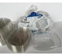 Nicoletti 25 VASCHETTE PER ALIMENTI CONTENITORI CON COPERCHIO ERMETICO IN PET IDEALI PER CIBO FRESCO, RISTORAZIONE, PAUSA PRANZO, CONSERVAZIONE FREEZER CONGELAMENTO (1500 cc (21x16x7))