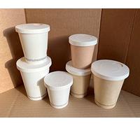 Nicoletti 50 Pz Bicchieri Carta Medio Grandi per bevande calde o fredde Te Caffe americano Cappuccino Brodo Tazze da asporto con coperchio opzionale 180 SC B