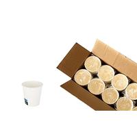 Nicoletti Bicchieri di Carta Bianchi Bicchiere in cartoncino Bianco Monouso Ecosostenibile 100% BIO 100 ml / 4 oz altezza 6 cm diametro 62 mm (500)