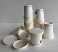 Nicoletti Kit 100 pezzi : 50 bicchieri da caffé 4oz (100/120 ml) + 50 coperchi totalmente in cartoncino Bicchiere di carta 100% biodegradabile da asporto BAR RISTORANTE HOTEL