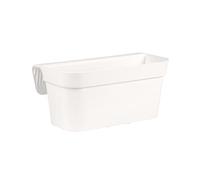 Nicolì Balconiera Arké 40 cm - Fioriera da Balcone in Plastica Resistente - Vaso da Esterno Autopendente per Piante e Fiori - Vaso per Ringhiera con Riserva d’Acqua - Colore Bianco