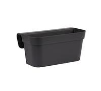 Nicoli Balconiera Arké 40 cm - Fioriera da Balcone in Plastica Resistente - Vaso da Esterno Autopendente per Piante e Fiori - Vaso per Ringhiera con Riserva d’Acqua - Colore Nero