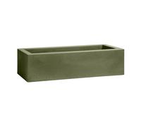 Nicoli vaso piccolo rettangolare Minos Cassetta, in resina, cm 45x20x12h, adatto per interno ed esterno, fioriera elegante effetto matt (Verde)
