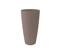 Nicoli Vaso Style in plastica leggera per interni ed esterni, resistente a graffi, urti e raggi UV, design moderno con finitura opaca, Ø 36 cm x H 70 cm, TORTORA