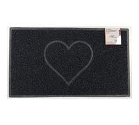 Nicoman Cuore Zerbino Entrata - Tappeto Lavabile Antiscivolo - (Ideale in Esterni Non riparati), Piccolo (60x40cm), Nero