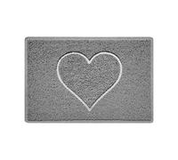 Nicoman Cuore Zerbino Entrata - Tappeto Lavabile Antiscivolo - (Ideale in Esterni Non riparati), Piccolo (60x40cm), Grigio