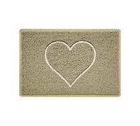 Nicoman Cuore Zerbino Entrata - Tappeto Lavabile Antiscivolo - (Ideale in Esterni riparati o Interni), Piccolo (60x40cm), Beige
