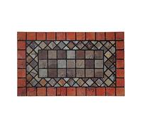 Nicoman Elegante zerbino per ingresso resistente, ecologico, antigraffio, antiscivolo, per interni ed esterni, rettangolare, 75 x 44 cm, bordo rosso