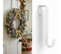 Nicoman Ghirlanda in metallo per porta, gancio sopra la porta, supporto decorativo natalizio (bianco, 30 cm)