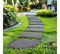 Nicoman Piastrelle quadrate effetto marmo, 30 x 30 x 2,5 cm, in gomma riciclata, resistenti all'usura, per esterni (grafite, set da 10)