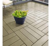 Nicoman Polydeck - Piastrelle in PVC per pavimenti da giardino, patio, per interni, 30 x 30 cm, in plastica, quadrate, per sostituire pavimenti in legno e composito, 24 pezzi