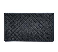 Nicoman Zerbino a forma di diamante trapuntato, antiscivolo su pavimenti duri, per uso interno o esterno riparato, 75 x 44 cm, nero, retro in gomma