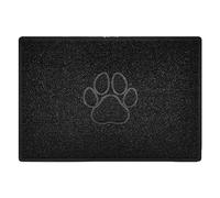 Nicoman - Zerbino a forma di zampa goffrata (utilizzabile per interni o esterni al coperto), colore: nero, grande (90 x 60 cm)