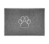 Nicoman Zerbino a forma di zampa in rilievo, lavabile a barriera per interni o esterni (90 x 60 cm, grande) grigio