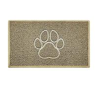 Nicoman Zerbino a forma di zampa in rilievo, per interni ed esterni, lavabile, resistente, con retro in gomma, medio, beige, 75 x 44 cm