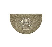 Nicoman - Zerbino a mezza luna in rilievo, 70 x 44 cm, colore: Beige, a forma di zampa