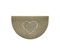 Nicoman Zerbino a mezza luna in rilievo, lavabile a getto, 70 x 44 cm (beige, a forma di cuore), utilizzabile per interni o esterni riparati