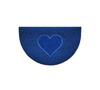 Nicoman Zerbino a mezza luna in rilievo, lavabile a getto, 70 x 44 cm, colore: blu, a forma di cuore, utilizzabile per interni o esterni riparati