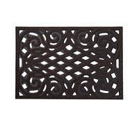 Nicoman Zerbino decorativo per esterni, resistente, drenaggio, sporco, portico, in gomma, antiscivolo, (piccolo, cioccolato, 60 x 40 cm)