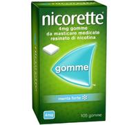 Nicorette 105 Gomme da Masticare per Smettere di Fumare Gusto Menta Forte 4MG