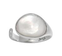 NicoWerk Anello in Argento 925 da Donna Con Pietra di Luna - Regolabile, Ampio Con Pietra, Gioielli - SRI976