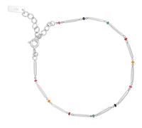 NicoWerk Bracciale da donna in argento sterling 925, sottile, filigrana, giocoso con pietra lucida SAB278